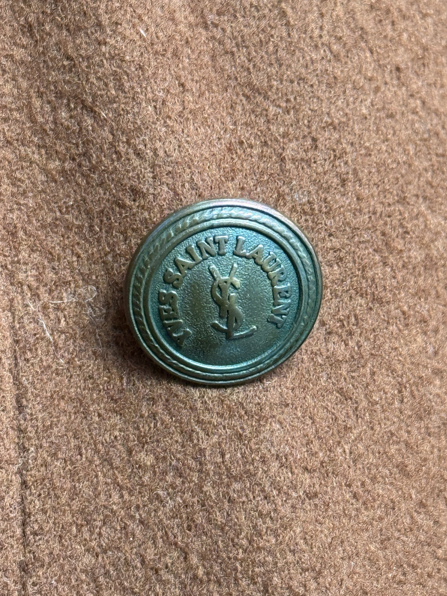 Yves Saint Laurent 1980s Double Breasted Cashmere Wool Blazer Size L Oversized