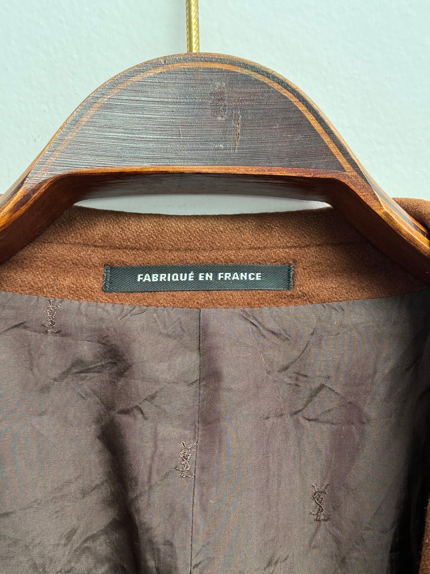 Yves Saint Laurent 1980s Double Breasted Cashmere Wool Blazer Size L Oversized