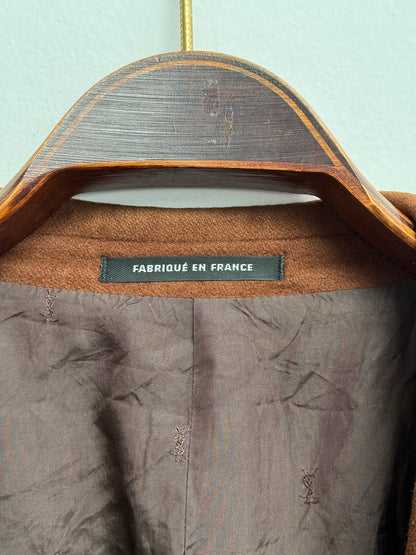 Yves Saint Laurent 1980s Double Breasted Cashmere Wool Blazer Size L Oversized