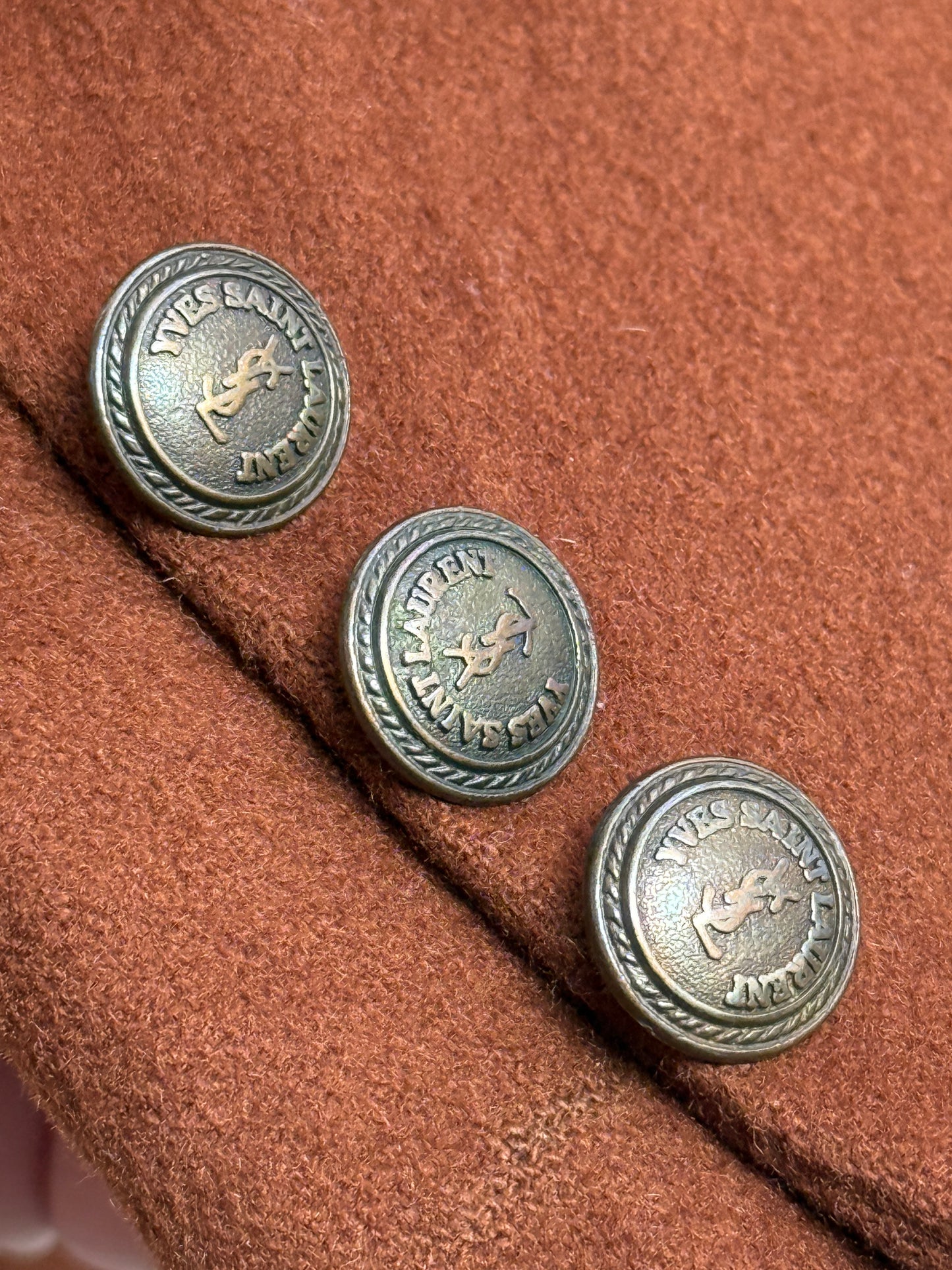 Yves Saint Laurent 1980s Double Breasted Cashmere Wool Blazer Size L Oversized