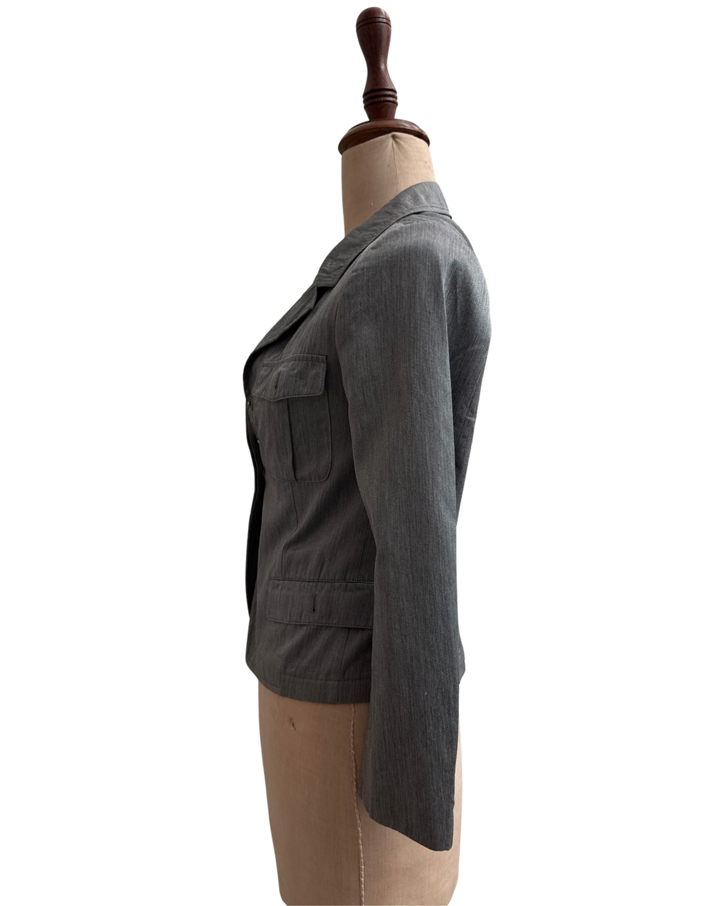 Dries Van Noten Safari Jacket Cotton Press Button Blazer Size 36