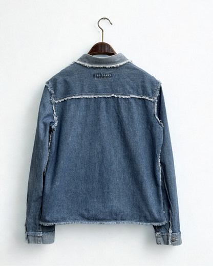 Back view of Gaultier fringed denim shirt