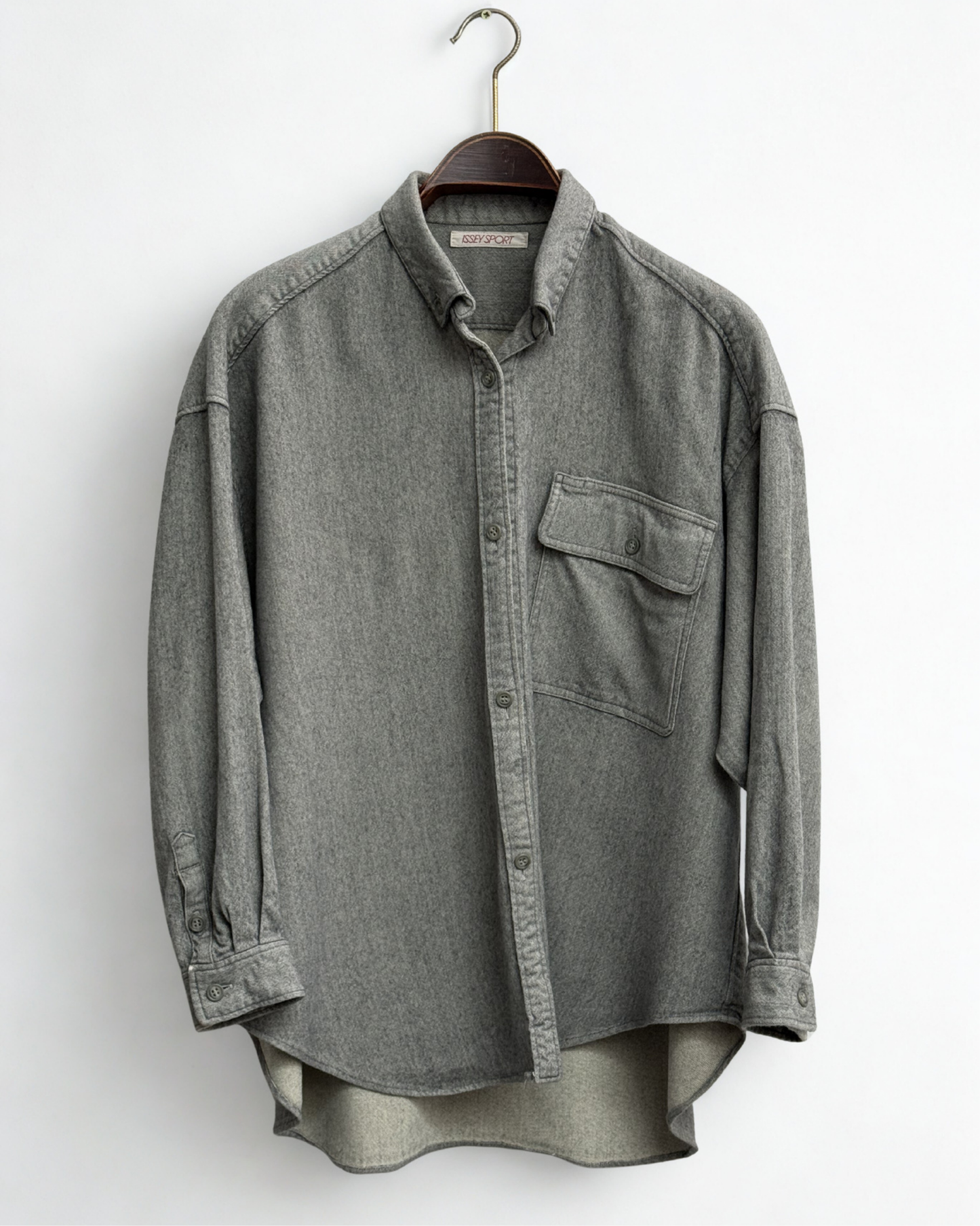 Late 1970s Issey Miyake Issey Sport grey shirt size M