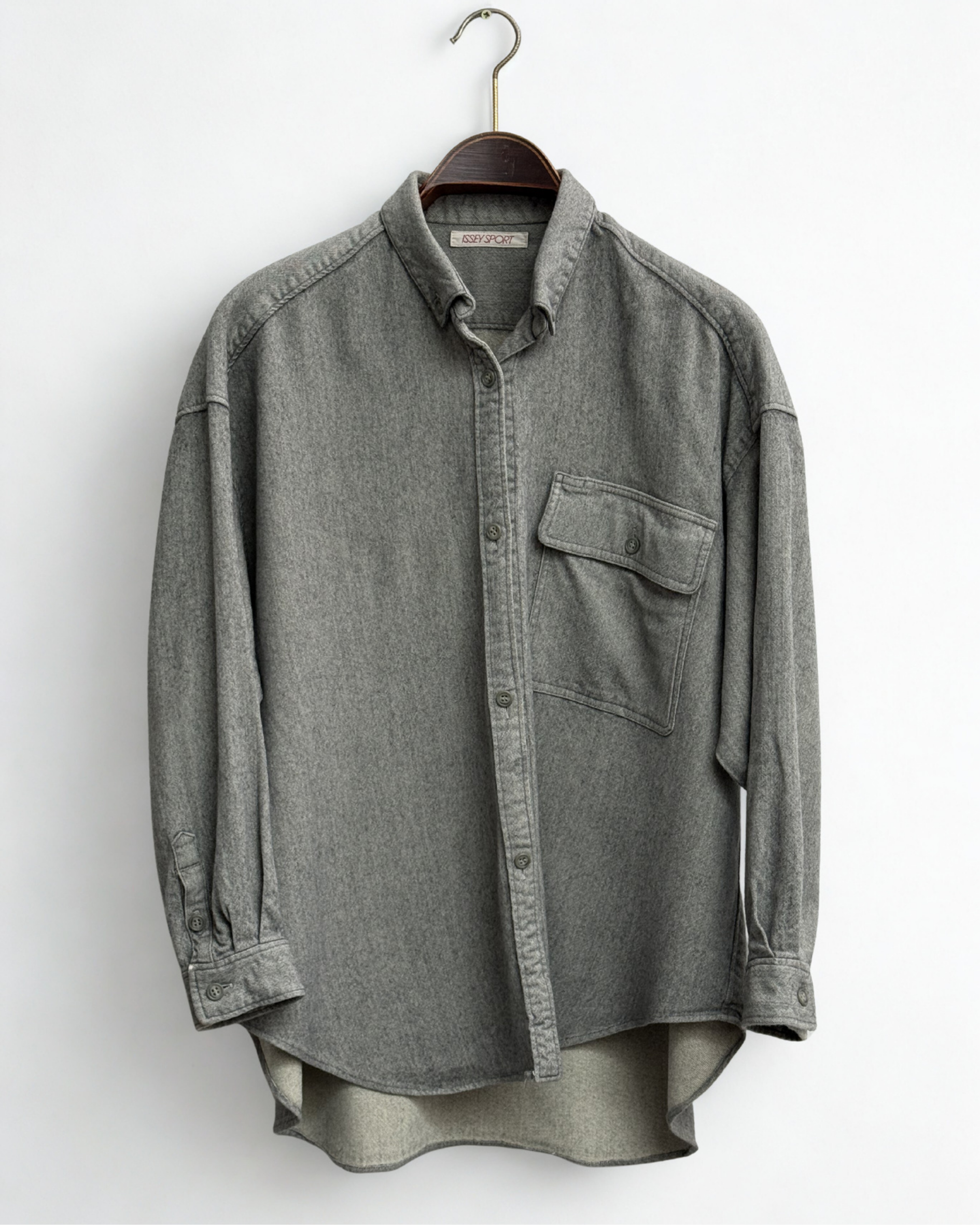 Late 1970s Issey Miyake Issey Sport grey shirt size M