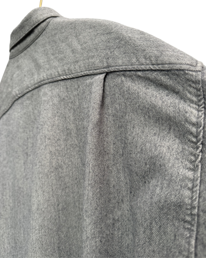 Second pleat on back of Issey sports grey shirt