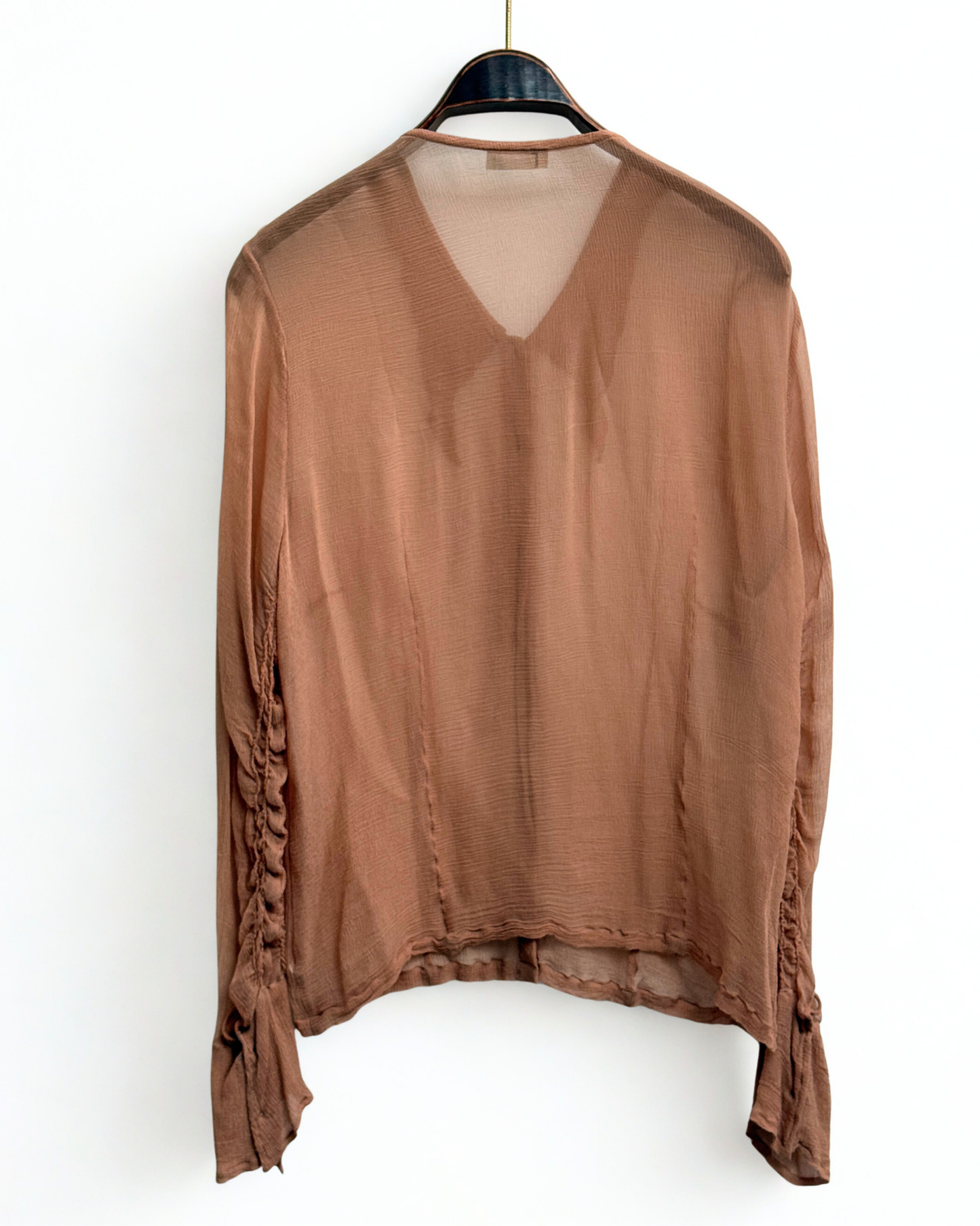 Dries Van Noten sheer silk shirt back view