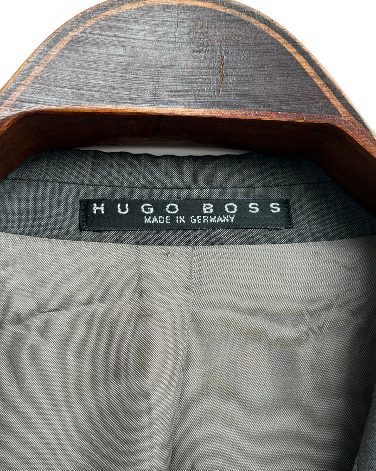 Hugo Boss Ares Akropolis Double Breasted Blazer Charcoal Grey Cerruti 1881 Metallizzato Wool Vintage Size 52