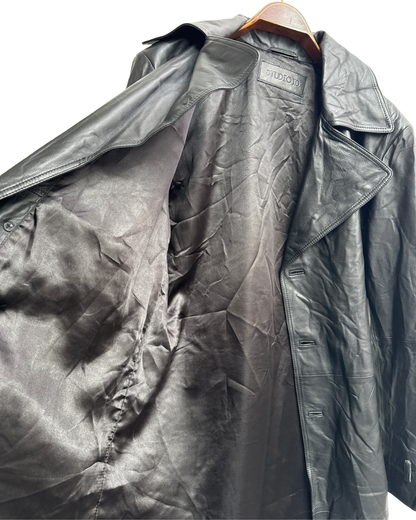 Studio ID Black Lamb Leather Long Coat XL
