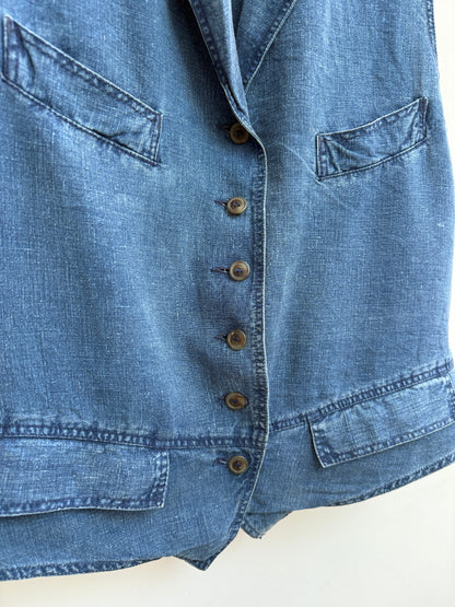 Pauw Amsterdam Vintage Denim Waistcoat Size 42