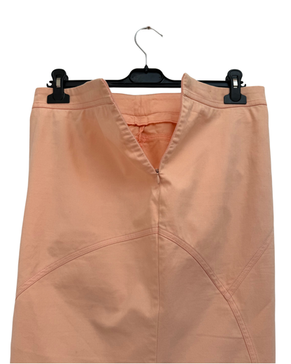 Only Thierry Mugler Peach Stretch Cotton Skirt Suit size 42