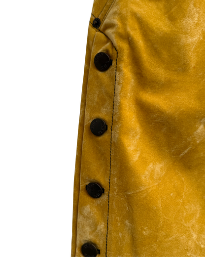 Plein Sud Jeans Vintage 1990s Acid-Washed Mustard Velour Trapeze Skirt Size 38 Made in France