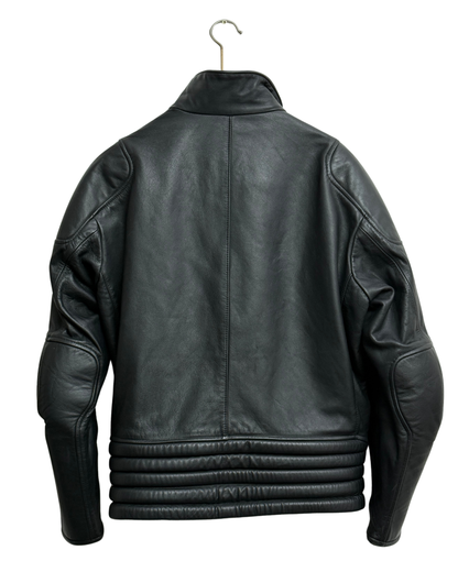 Dainese Vintage Padded Leather Motorcycle Jacket in Black Mens IT 52