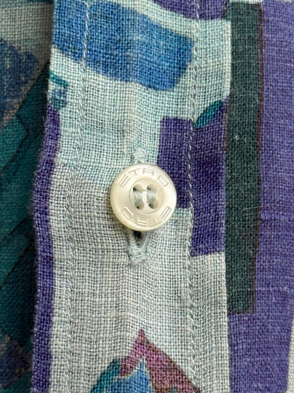 Etro Linen Patchwork Print Shirt S Men