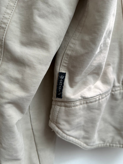 Armani Jeans Padded Cotton Trucker Jacket Cream Beige Made in Italy Size 44 IT