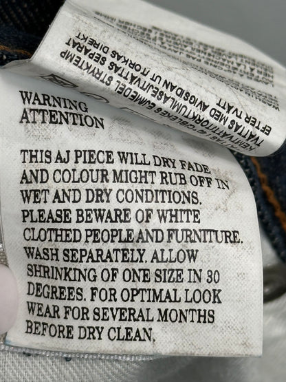 Acne Jeans MOC RAW Selvedge Denim Cut-Off Shorts Dark Indigo Size 32