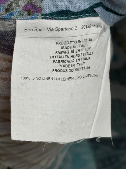 Etro Linen Patchwork Print Shirt S Men