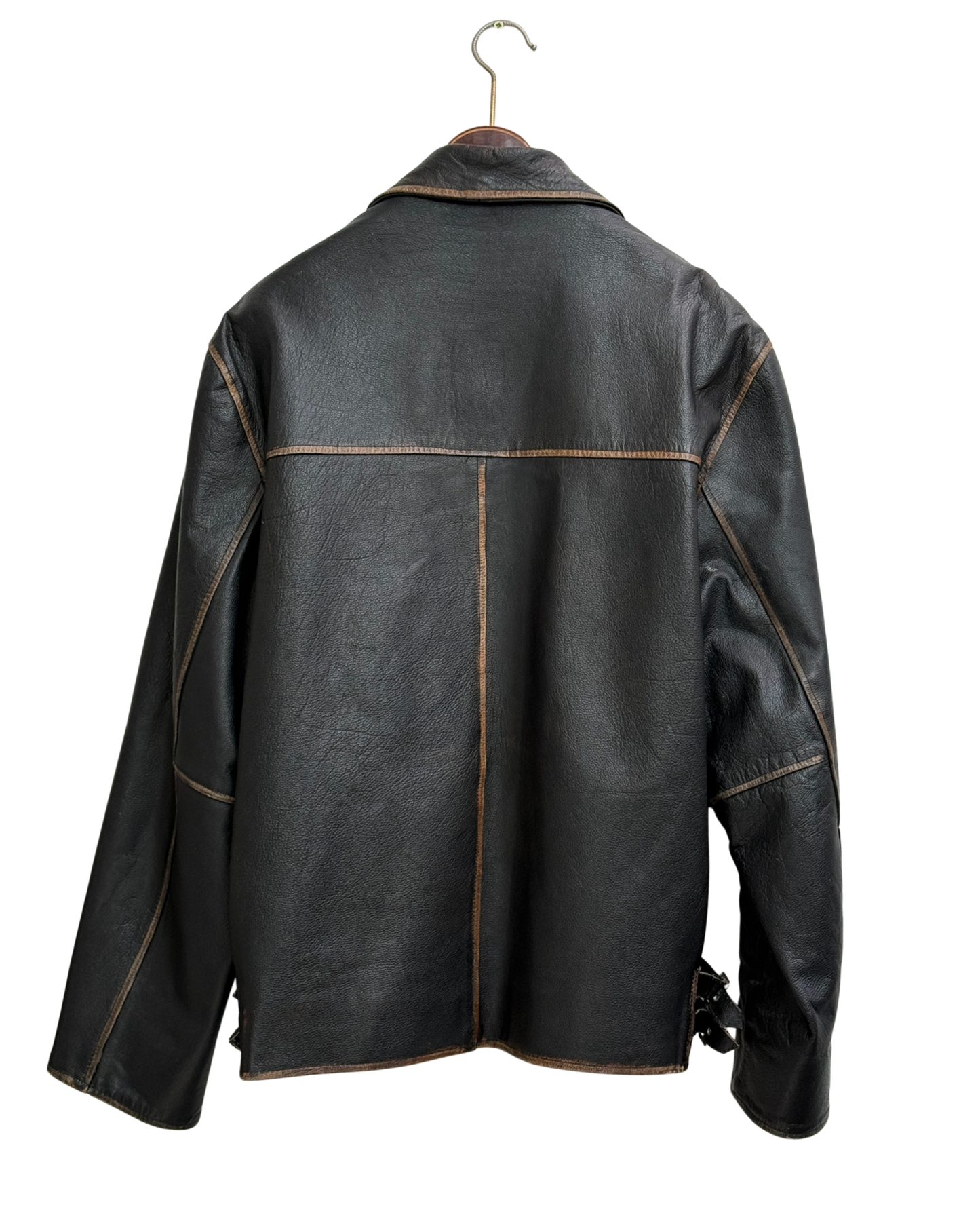 Wild Cats Vintage Leather Biker Jacket Mens XL