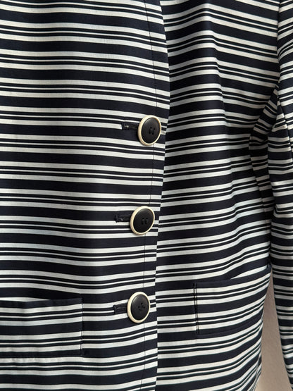 Yves Saint Laurent 80's Blue and White Striped Statement Blazer Size 38