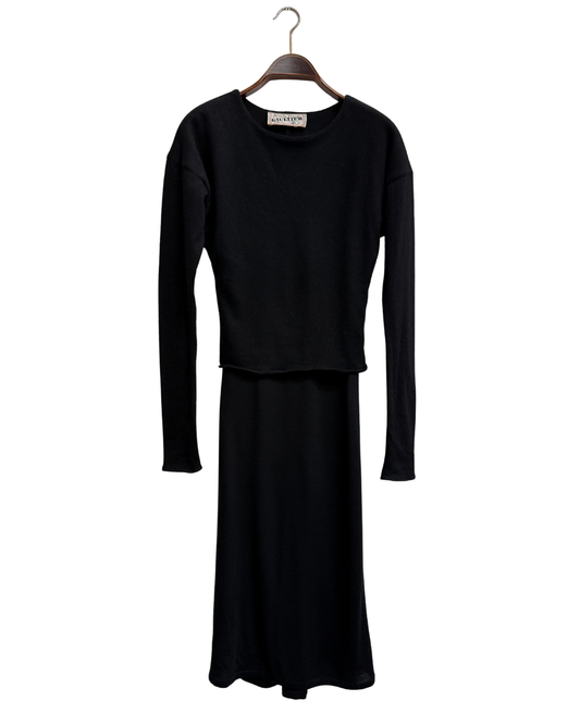 80’s Jean Paul Gaultier pour GIBO' layered wool dress, FR 42