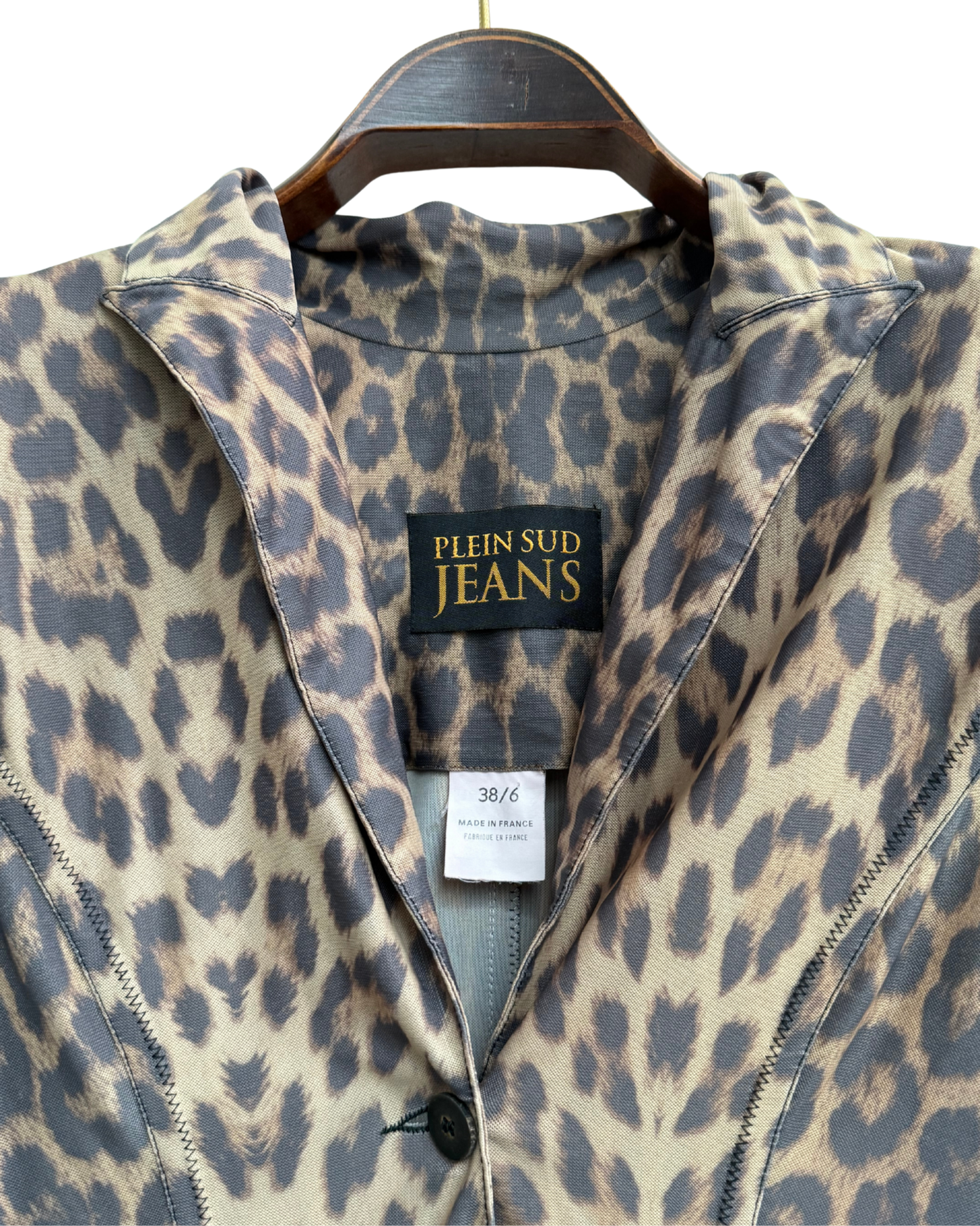 Plein Sud Jeans Y2K Leopard Print Mesh Mini Dress Size 38