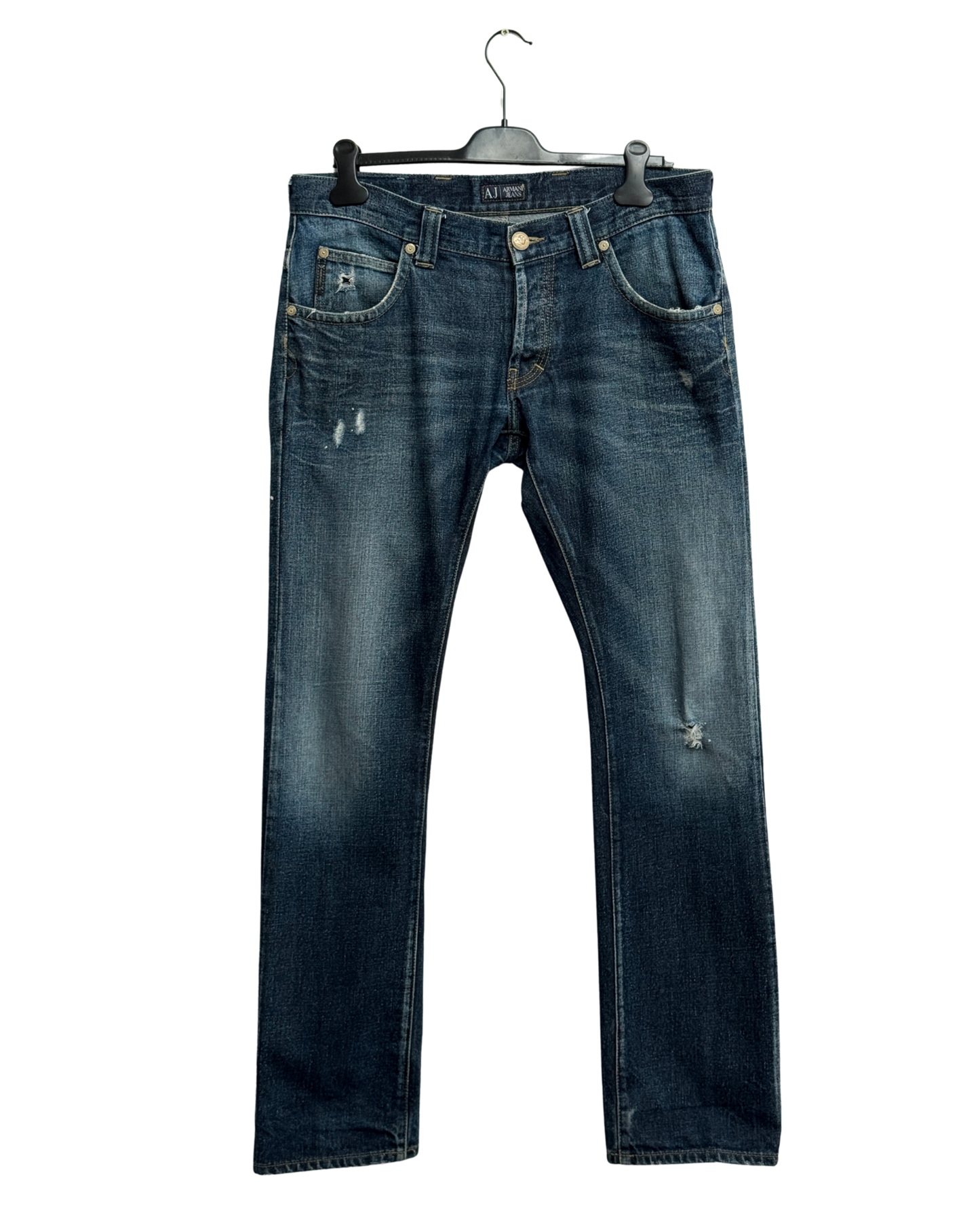 Armani Jeans AJ Distressed Straight Leg Denim Mens 33