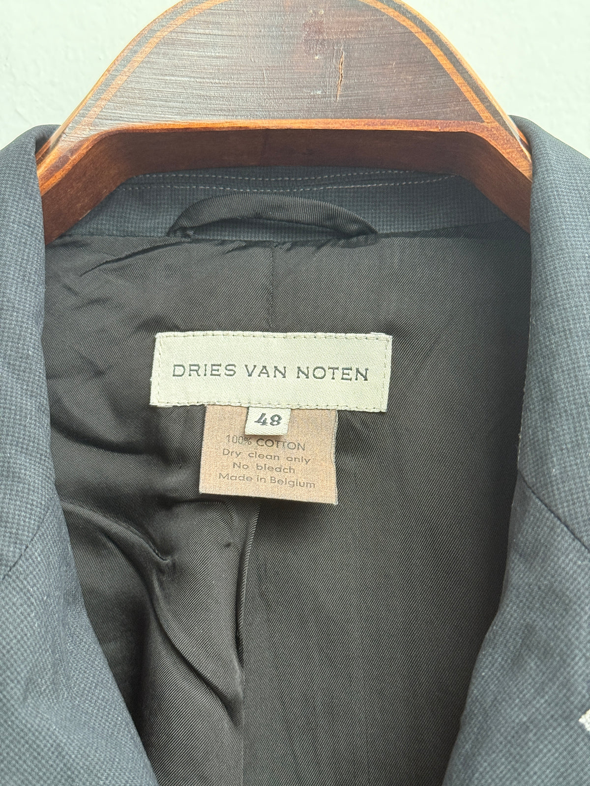Dries Van Noten blazer, black cotton, made in Belgium, FR 48