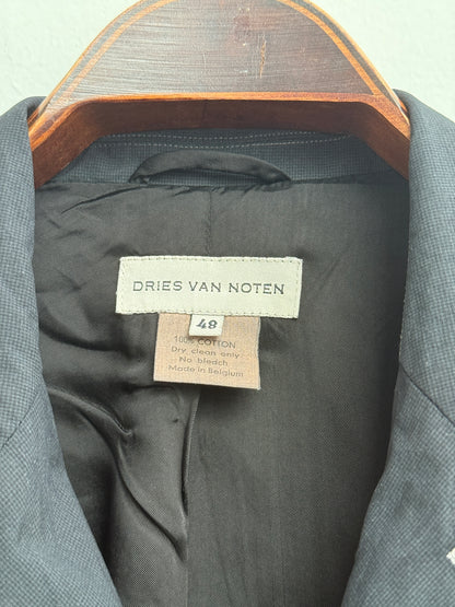Dries Van Noten blazer, black cotton, made in Belgium, FR 48