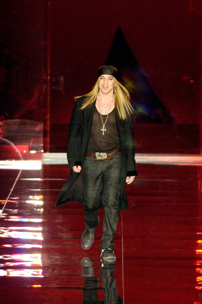 Christian Dior by John Galliano A/W 2006 Denim and Lambskin Coat with Rabbit Lining size 42