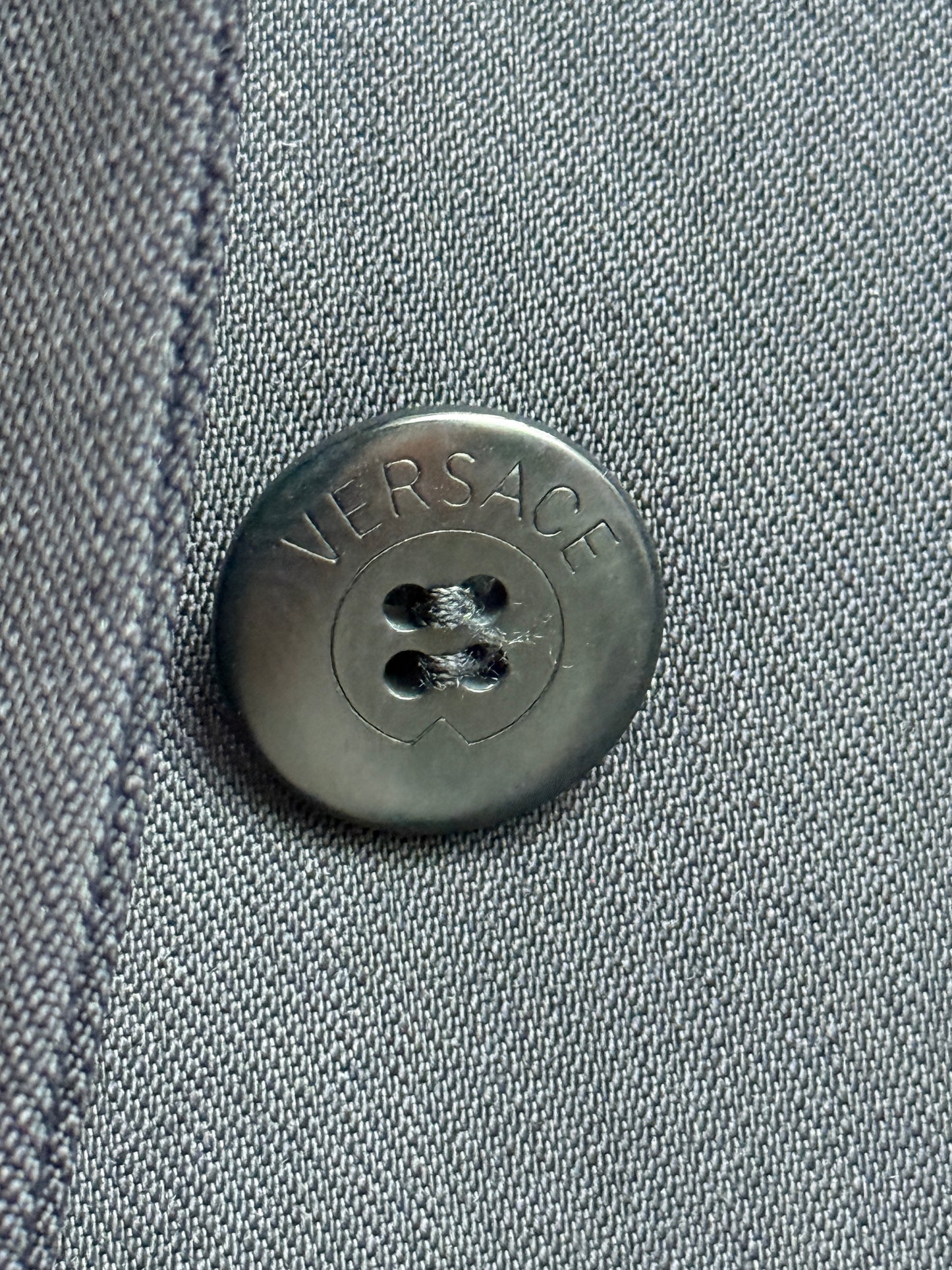 Gianni Versace Couture Vintage Mid 90s Navy Blazer Medusa Buttons Made in Italy Size 40