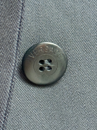 Gianni Versace Couture Vintage Mid 90s Navy Blazer Medusa Buttons Made in Italy Size 40