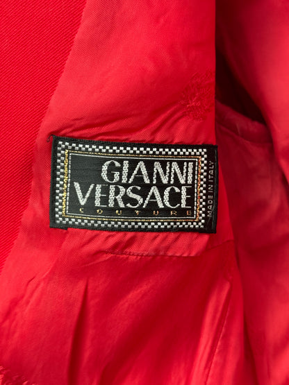 Gianni Versace Couture Vintage Early 90s Red Blazer Medusa Buttons Made in Italy Size 38