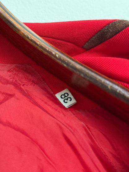 Gianni Versace Couture Vintage Early 90s Red Blazer Medusa Buttons Made in Italy Size 38