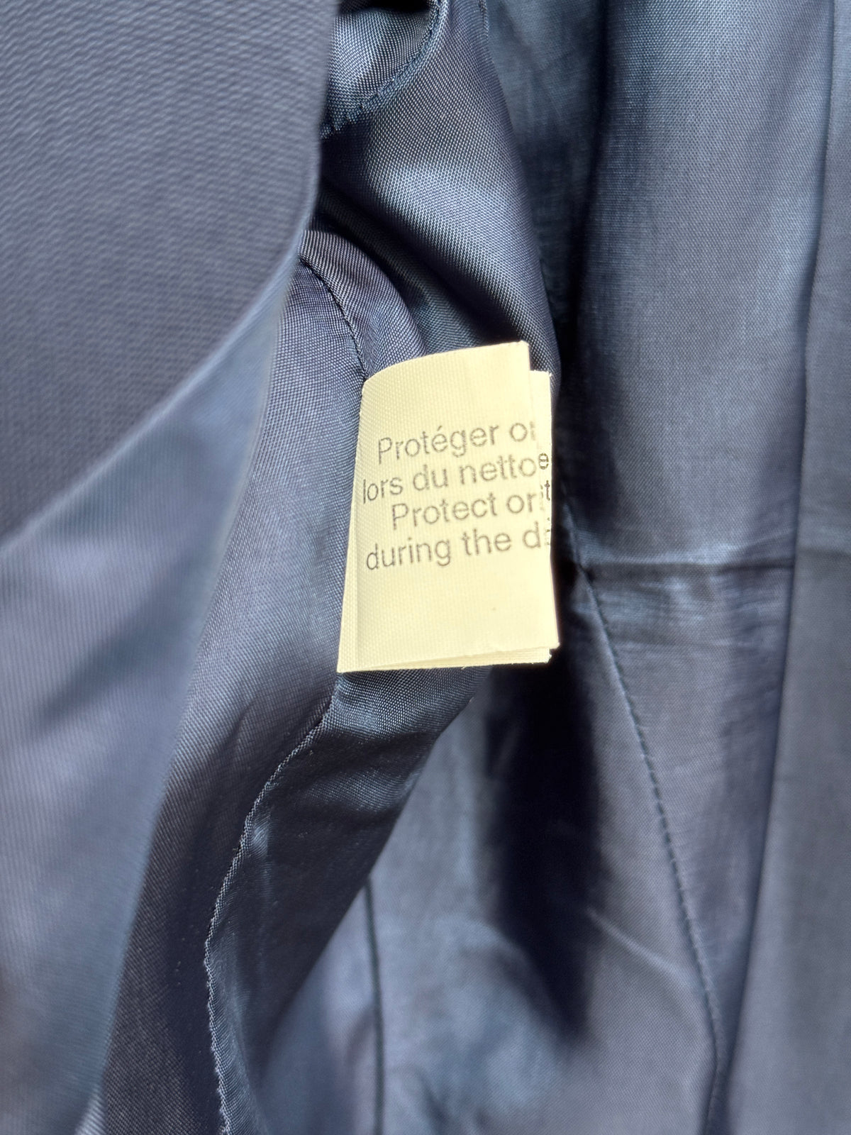 Thierry Mugler vintage navy wool blazer with gold wing motifs size 42