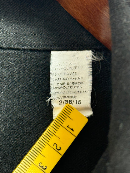 Thierry Mugler Paris Vintage 90s Two-Tone Shirt Black Grey Snap Buttons Made in France Size 38