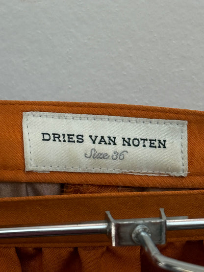 Dries Van Noten Silk Skirt Burnt Orange Amber Size 36